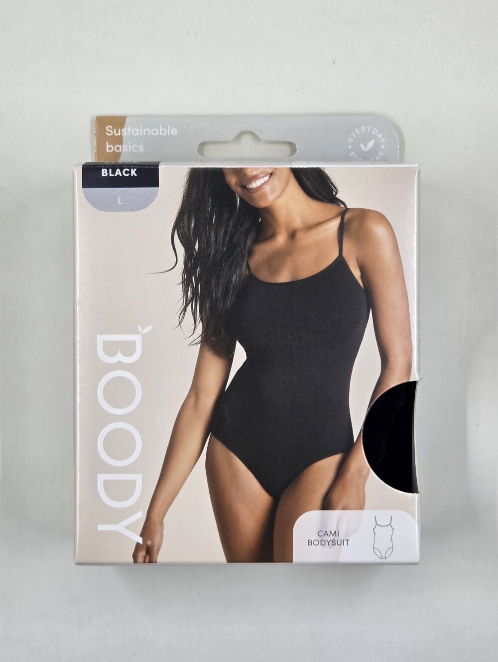 NIB Boody Black Cami Bodysuit Size Large
